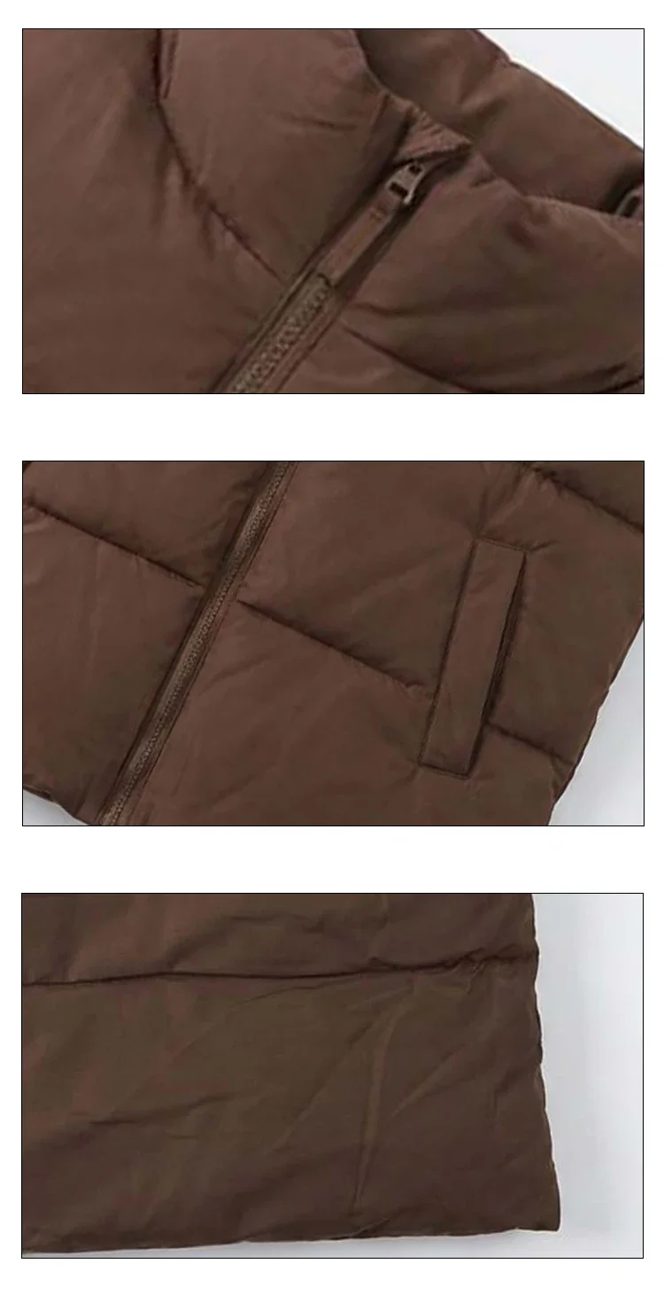 AOSSVIAO Stilvolle Damenwesten 2026 Winter Einfacher Stehkragen Dicke Warme Ärmellose Jacke Baumwollgefütterter Puffer-Mantel – Detail 13