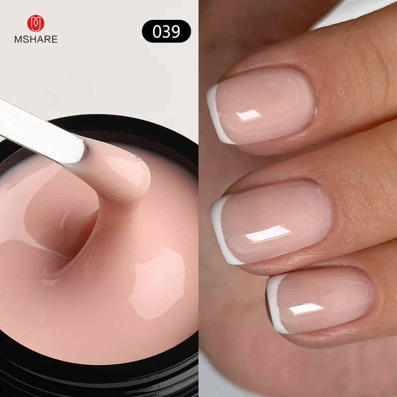 MSHARE 50 ml Natural Nails Gel Builder Nalil Tpo Free Selbstnivellierendes Gel für die Nagelverlängerungskonstruktion Pink Shade UV-LED-Gel