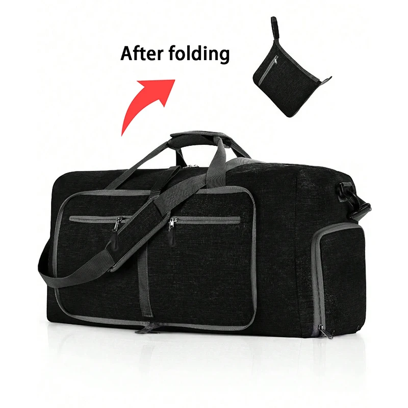 Fmeida 65L Duffle Bag with Shoes Compartment, Foldable Travel Duffel Bags for Men Women, Large Packable Travel Bag Water Repellent & Tear Resistant view 3
