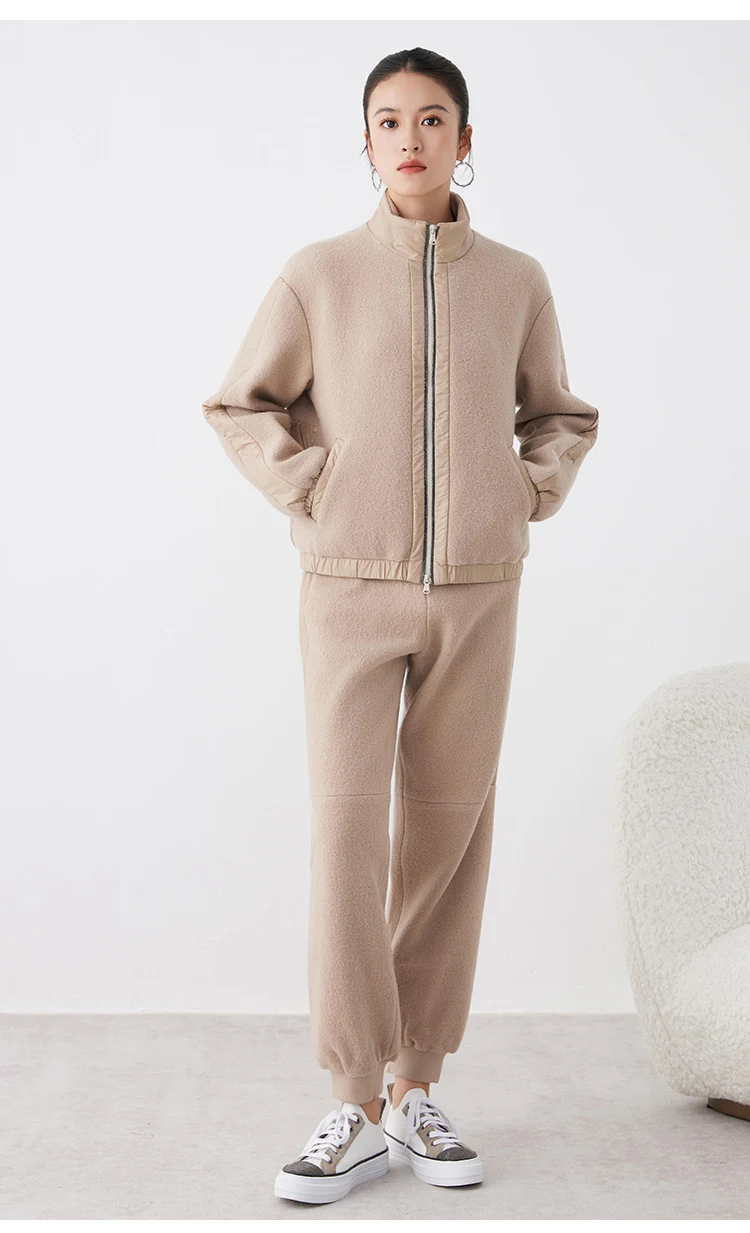 K2639W Hochwertige Damenbekleidung Luxusmarke Lässige Hosen Herbst und Winter Dicke 100% Wollhosen – Detail 12