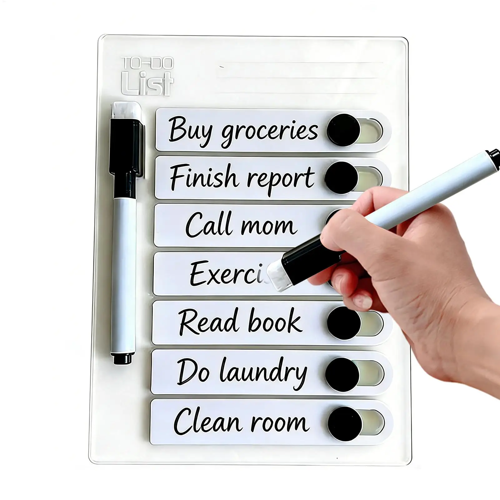 Magnetic Grocery List for Fridge Waterproof Erasable Magnetic Supplies with Pen Kids Routine Chart for Schedule Reminder Message