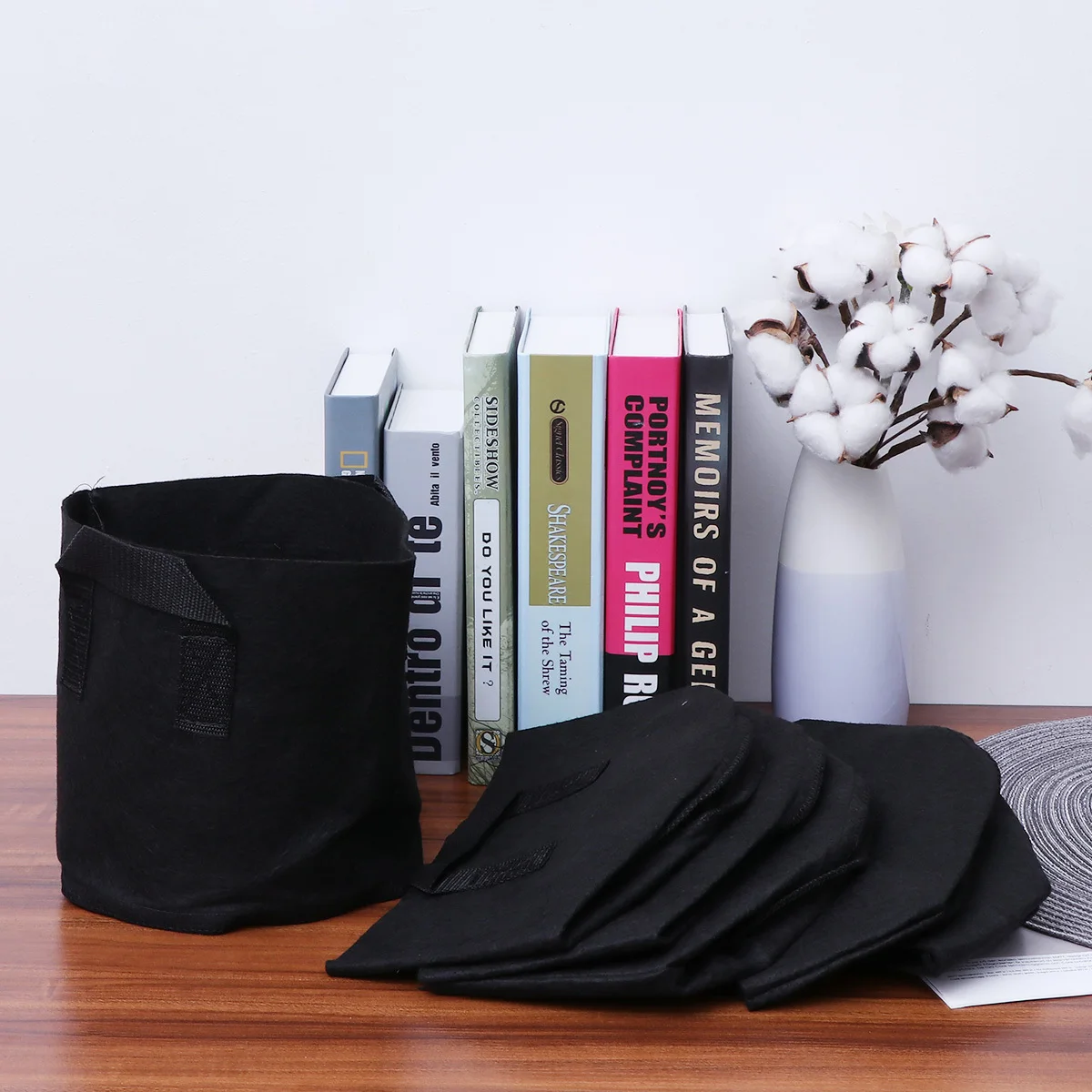 

6 pcs Plant Grow Bags Non Woven Fabric Root Aeration Container Breathable Flower Pot Bag For Garden Courtyard Soil Storage