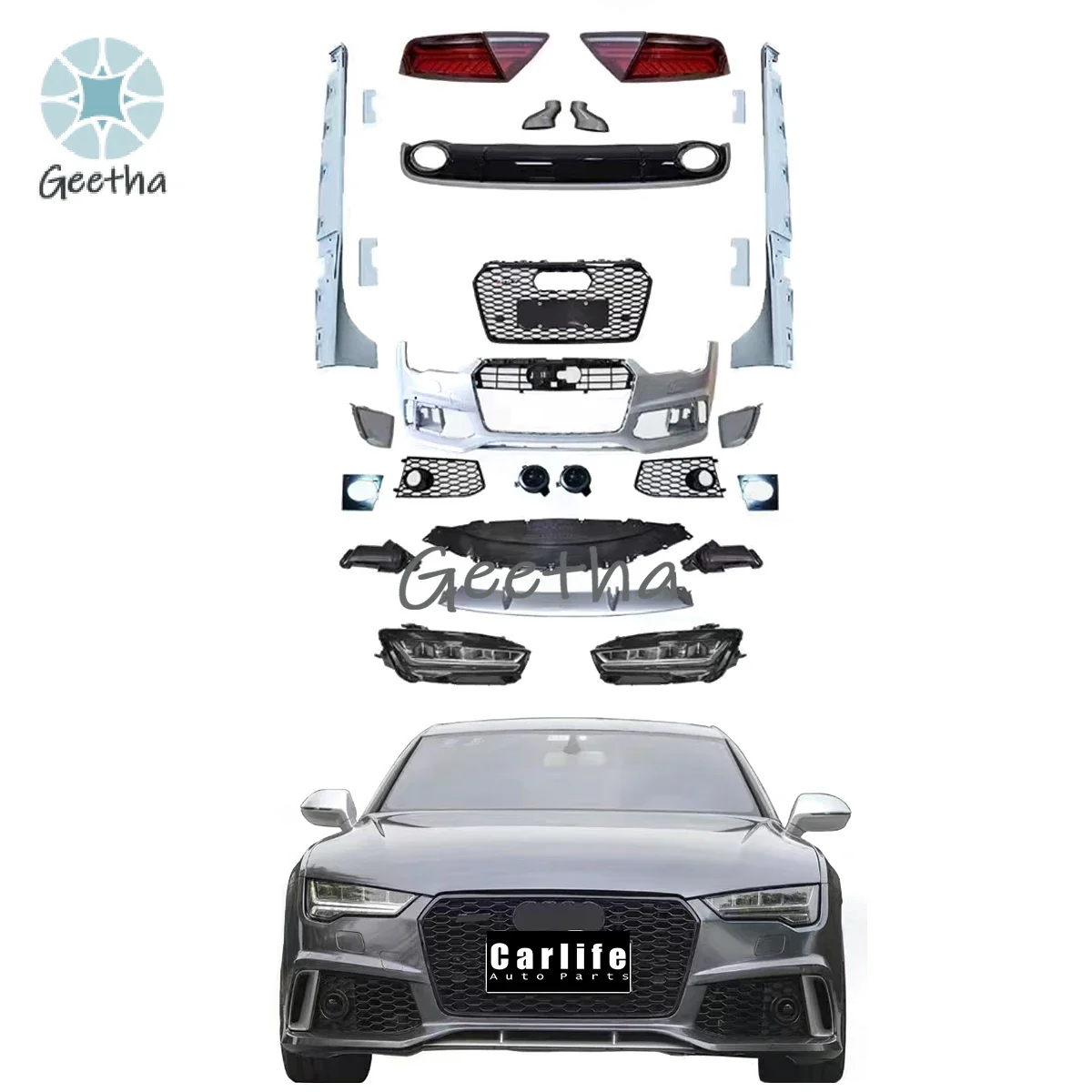 

Auto Body Systems Conversion Bumpers Body Kit for Audi A7 C7 2012-2015 Modified to 2016 2017 2018 Model.