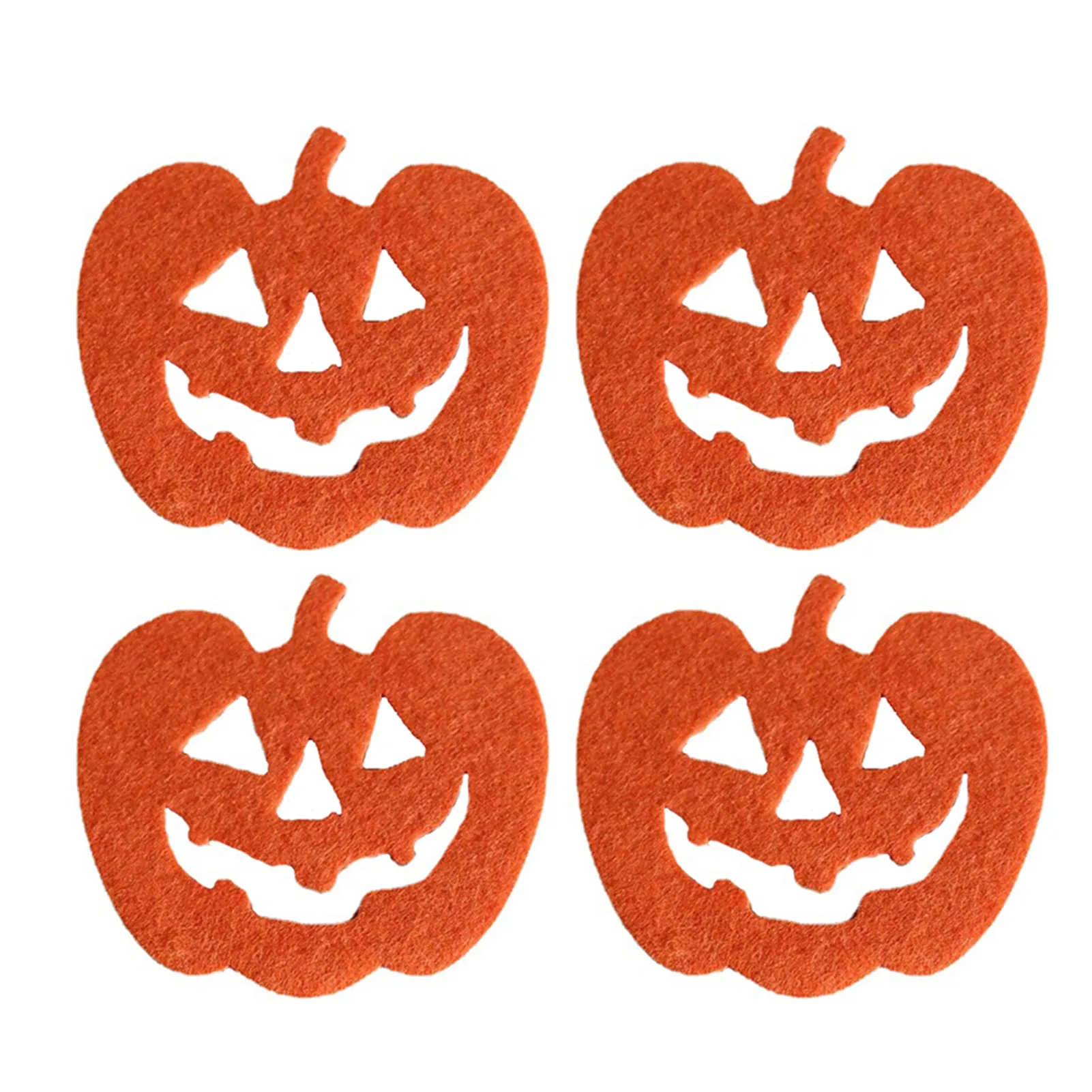 Halloween Pumpkin Cup Pad Set Of 4 Pumpkin Cup Mat Car Coaster Halloween Theme Party Supplies Pumpkin Patterns Table Decorations