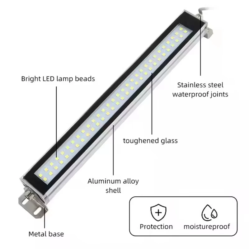 LED Workshop Light CNC Machine Tube Industrial Lighting LED Work Lamp for Machine Tools AC100-230V Aluminum Alloy IP68 Led Lamps