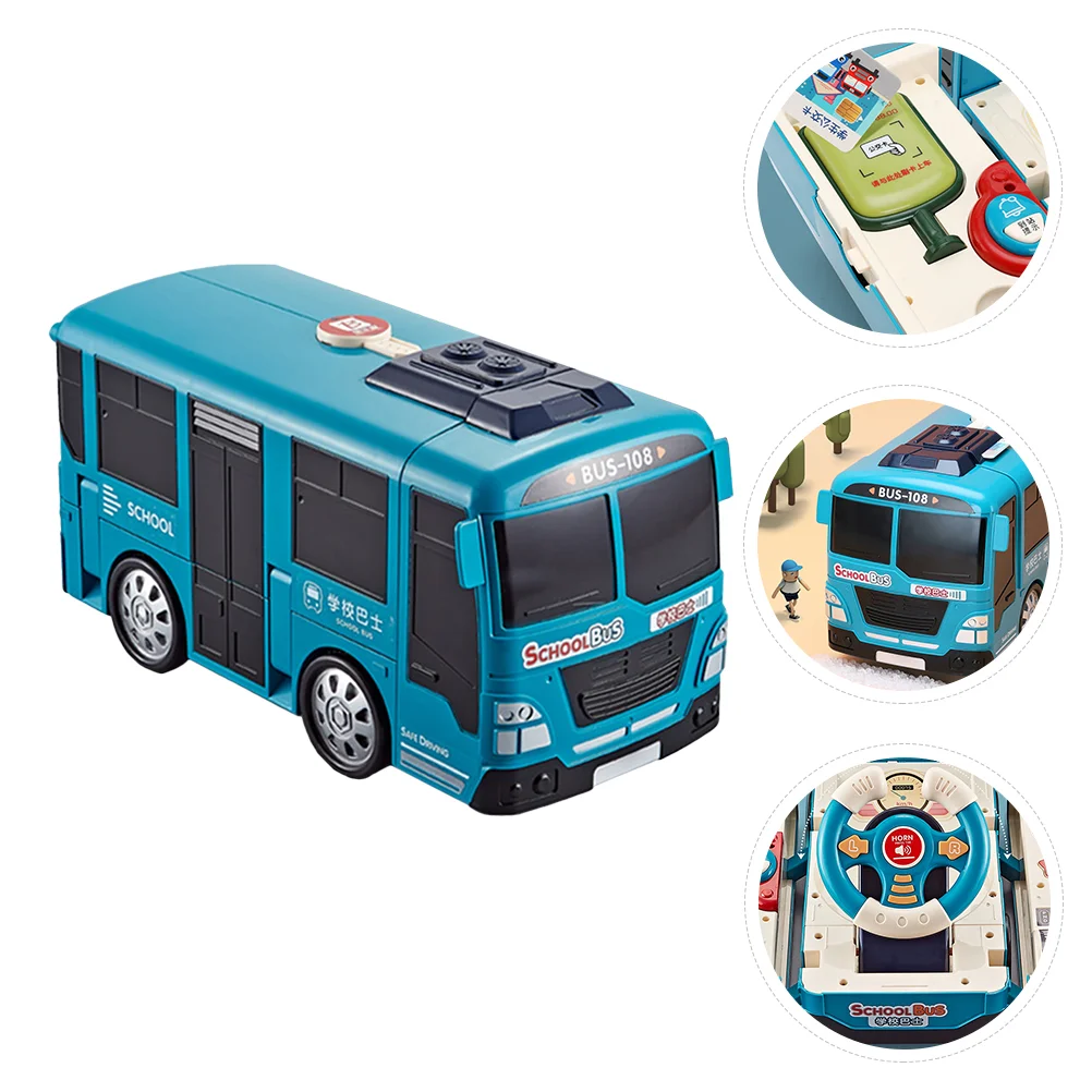 

Push and Go Cars for Kid Deformed Bus Kids Toy Driving Simulation Plastic Child