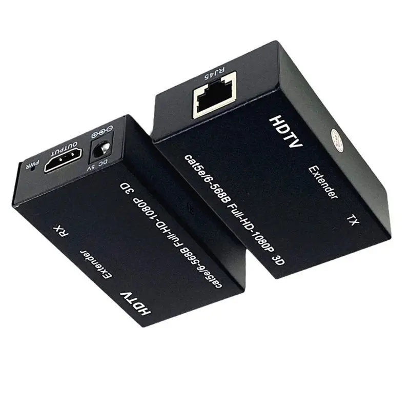 Reliable-For HDMI-Compatible 60M Extender 1080P HD To RJ45 Network Extender Using Cat5e/CAT6 LAN Extensor For PS4 TV PC