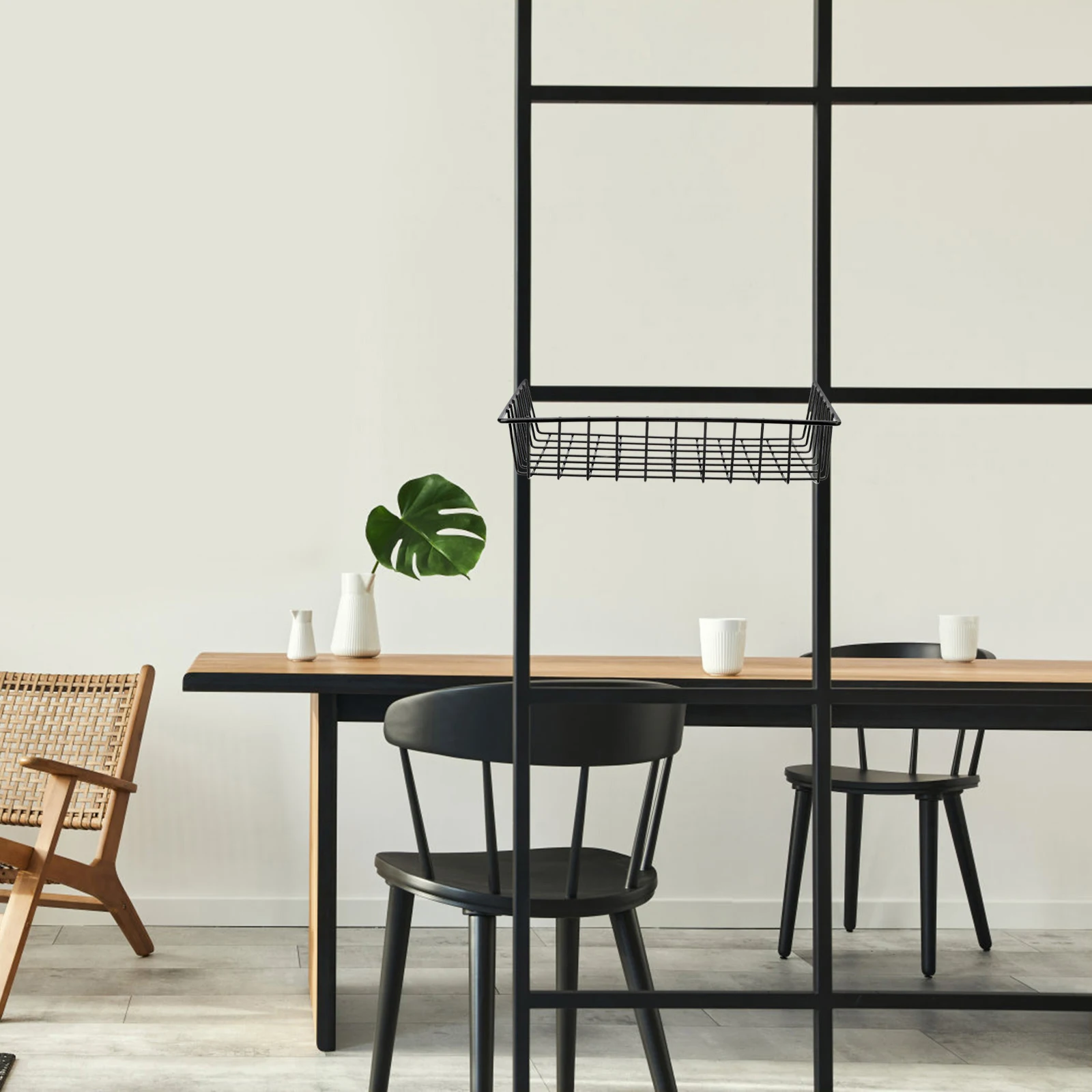 

2Pcs Storage Baskets Premium Iron Rustproof Wall Hanging Grid Organizers for Kitchen Bathroom Bedroom Balcony Office