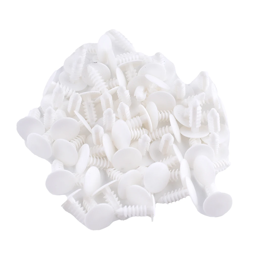 60x 16mm 14mm 5mm Car Plastic Rivets Fasteners White For Automotive Interior Parts Car Plastic Clips Accessories