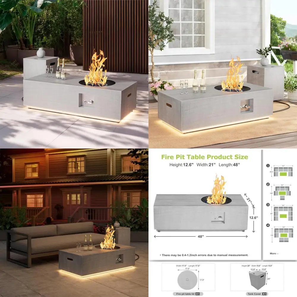 

Наружная пропановая костра 50 000 БТЕ с круглой горелкой, крышкой, камнями, крышкой, хранилищем в баке и вариантом освещения