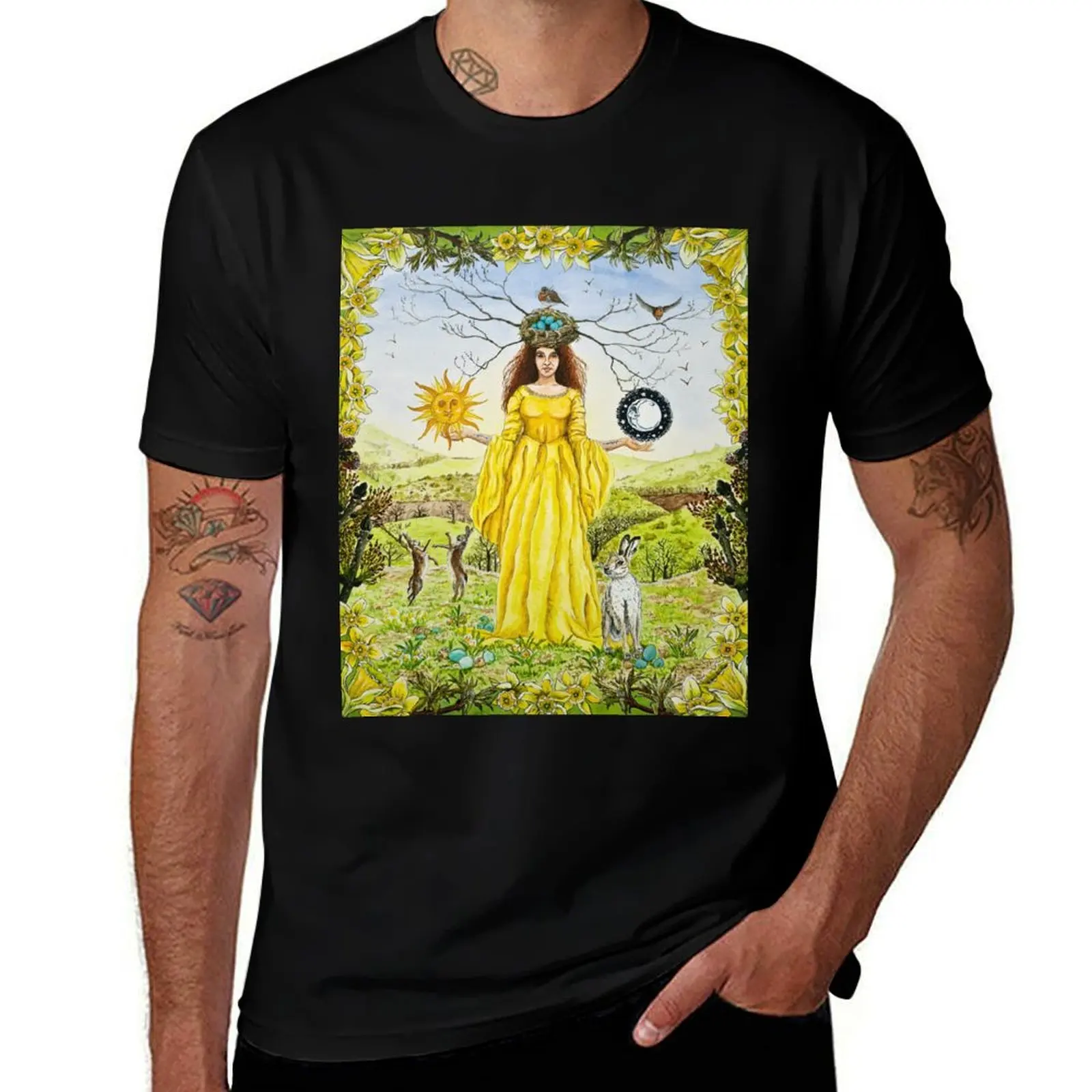 

Ostara - Spring Equinox T-Shirt t shirts for man pack white cotton tshirt 100% g man t shirts for men T-Shirt
