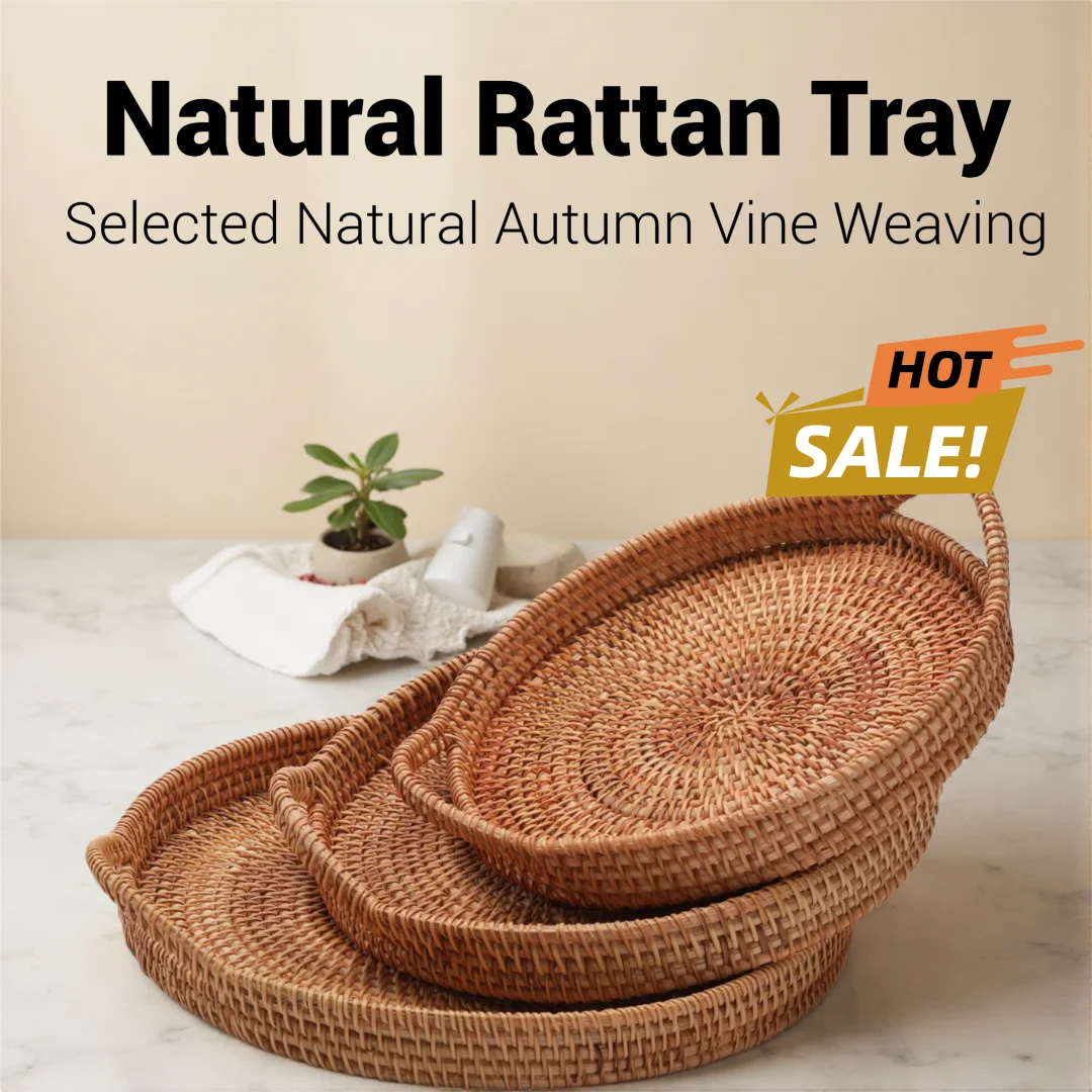 

Autumn Vine Woven Baskets with Ingot-Shaped Fruit Plate – Creative Storage for Snacks, Fruits, Candy & Bread