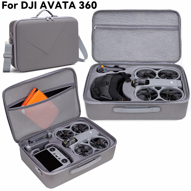 

Ударопрочный водонепроницаемый кейс-чемодан для DJI Avata 360: жесткий футляр для хранения дрона, очков N3 и пультов RC 2 ﻿