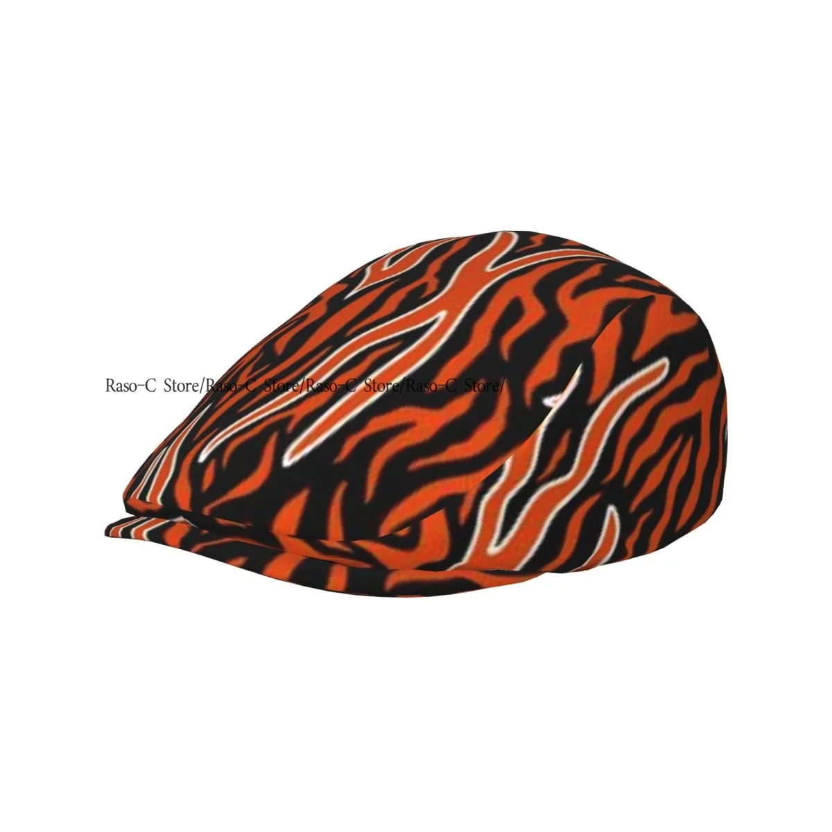 British Gatsby Newsboy Cap For Adults Tiger And Zebra Stripes Flat Peaked Cap Autumn Winter Beret Hat