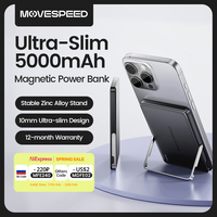 MOVESPEED S05Pro Magnetic Power Bank 5000mAh Wireless External Battery with Stand for MagSafe Powerbank for iPhone 16 15 Samsung