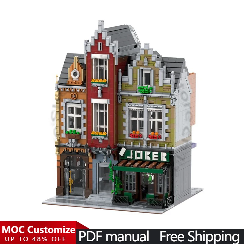3450 PCS House Street THE JOKER PUB MOC Customize Modular Building Block Educational Popular Simple DIY Boy Toy Christmas Gift