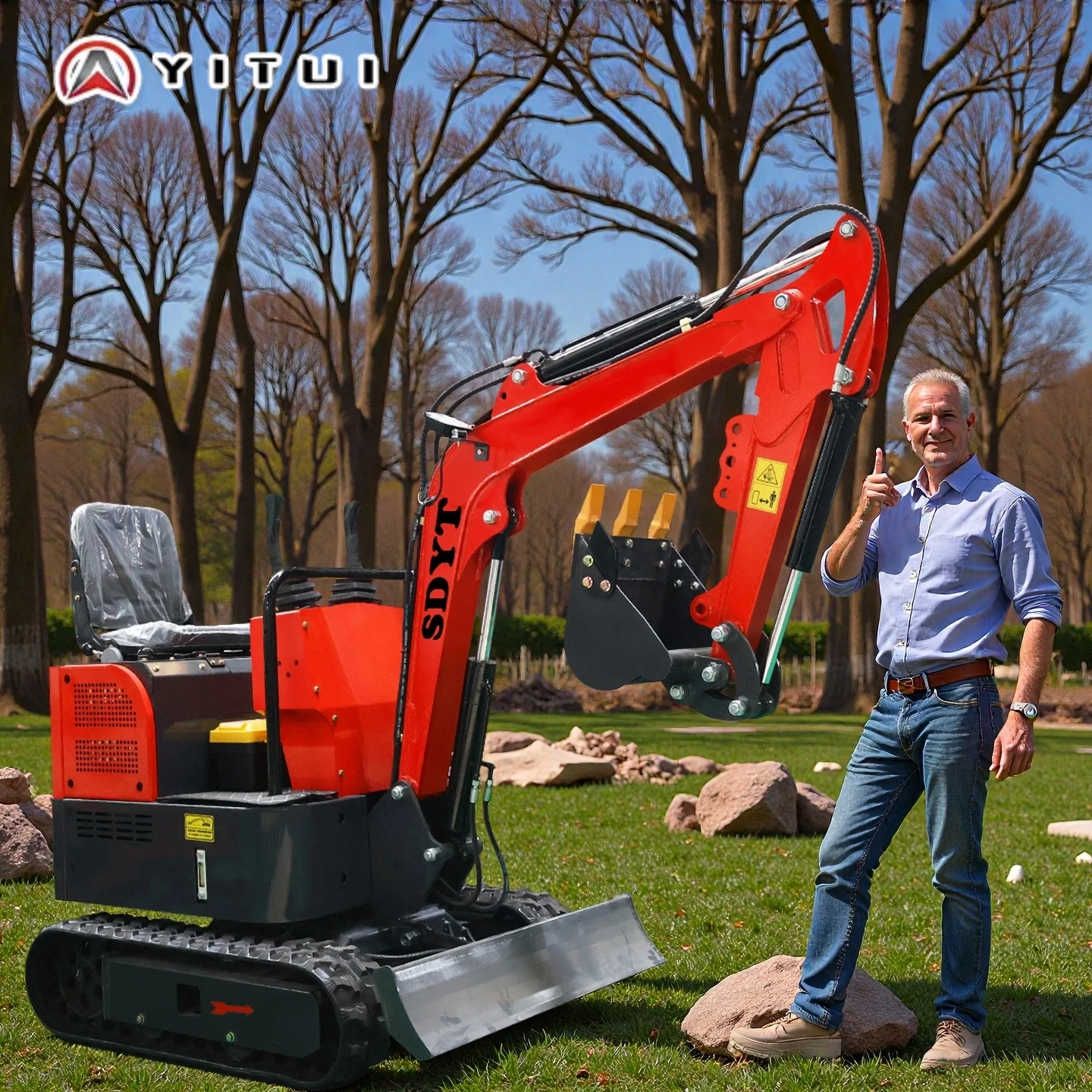 حفارة صغيرة ساخنة 1.2 طن حفار مجنزرة تصميم مدمج مخصص للري الهندسي على نطاق صغير #6