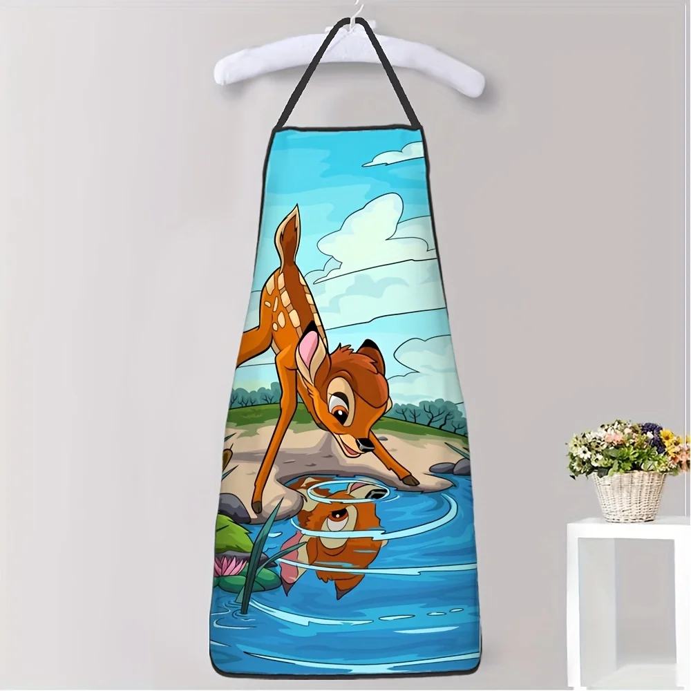 

Цельный фартук Disney Bambi на тему, идеально подходит для поделок, выпечки, живописи, уборки кухни и дома, фартук для шеф-повара, официанта, кафе, барбекю, кухонные принадлежности