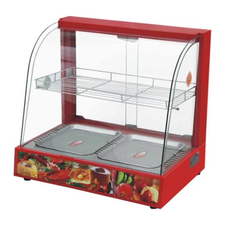 Heated Display Cabinet Pie Warmer Hot Food Showcase Fried Chicken Food Display Warmer