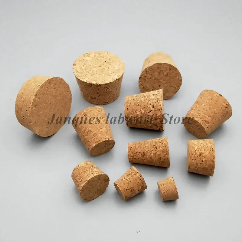 20pcs Top diameter 18mm to 54mm Wood Cork Lab Test Tube Stopper Essential Oil Pudding Small Glass Bottle Plug Lid Customized