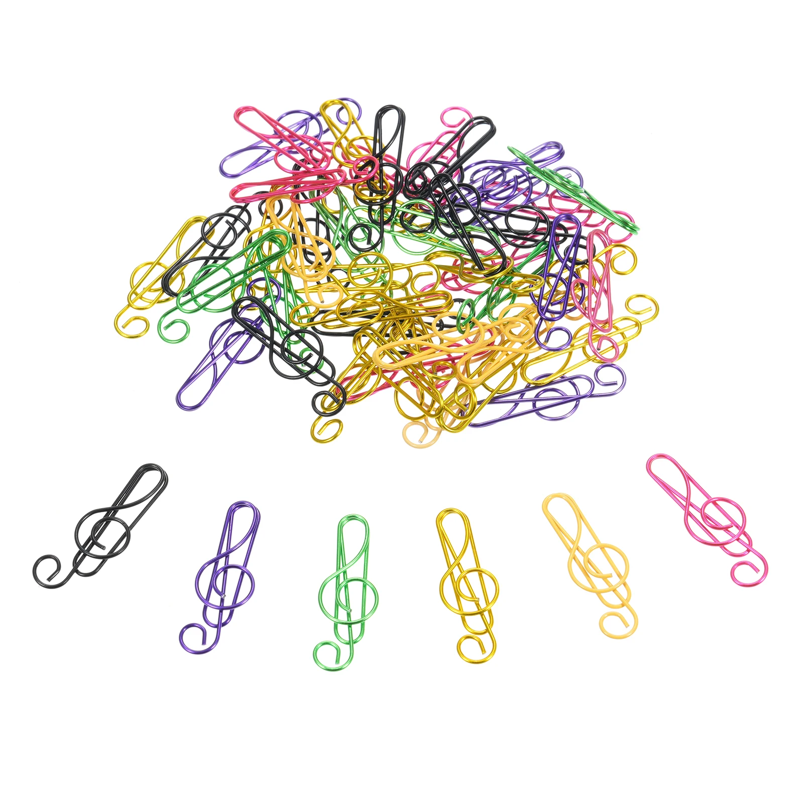 30/50/100PCS Graffette Carino Nota musicale Graffetta Segnalibri in metallo multicolore per gli appassionati di musica per la carta di invito a festa