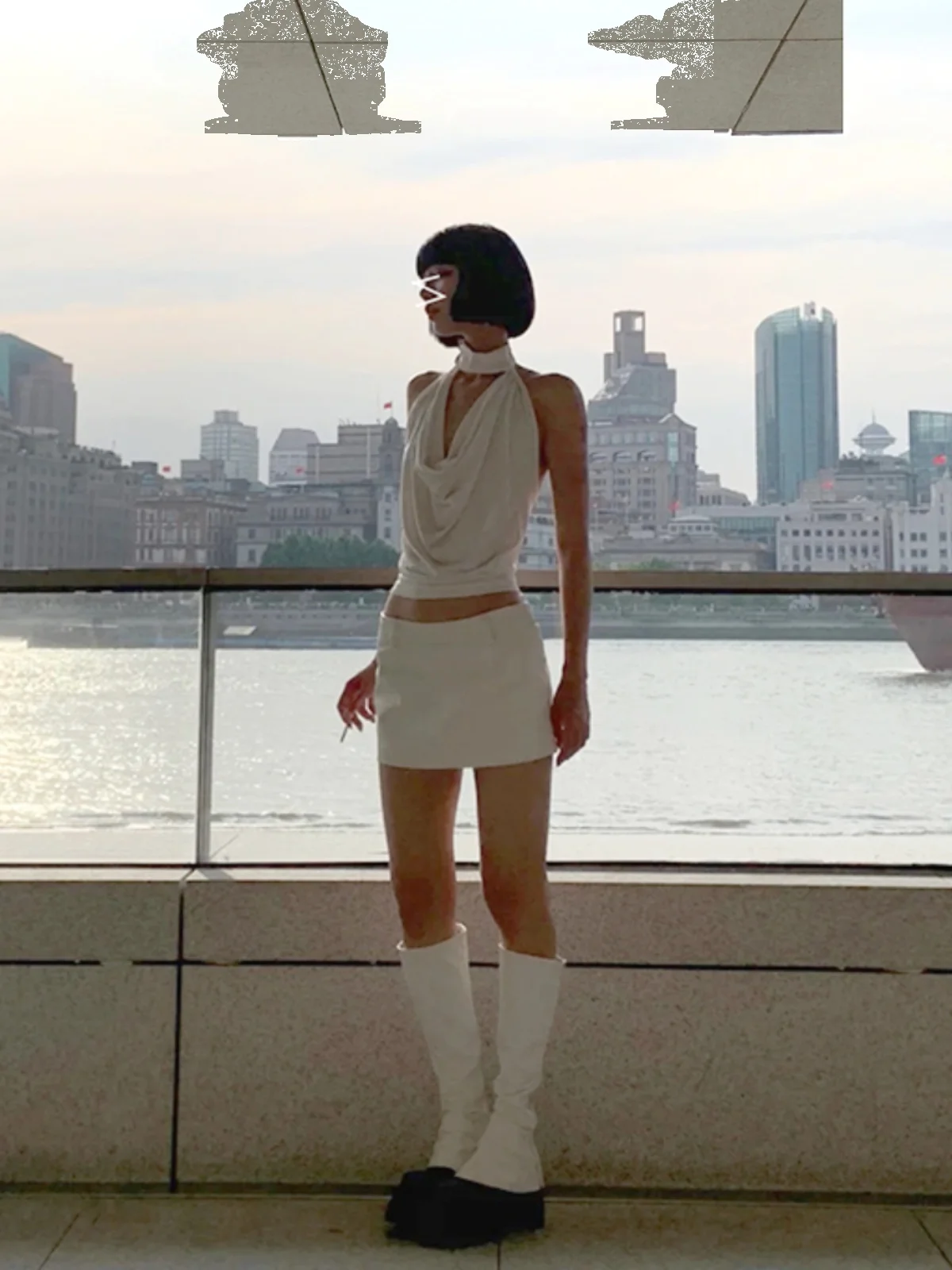 

Сексуальный комплект: ультратонкий топ с открытыми плечами и облегающая юбка, летний модный ансамбль