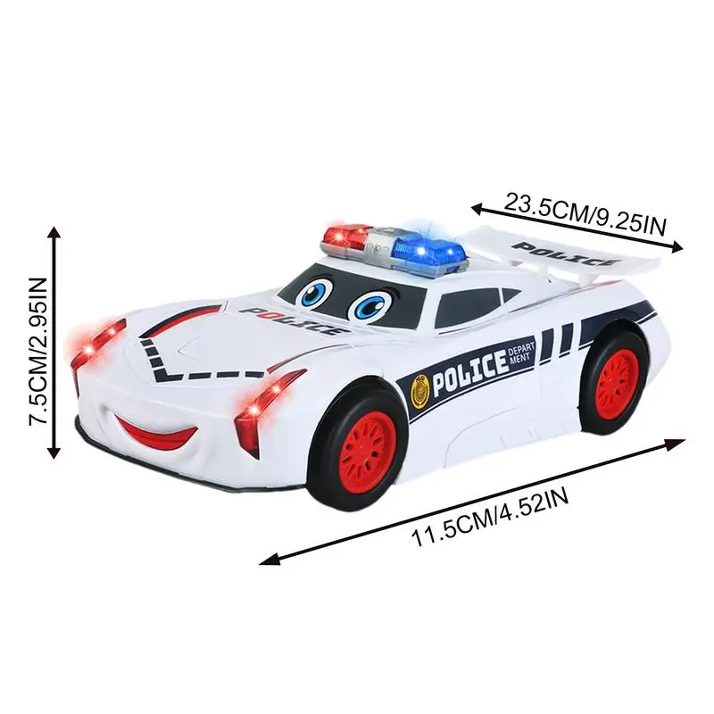 รถของเล่นตำรวจสำหรับเด็กผู้ชายรถหุ่นยนต์ของเล่นมีไฟ LED รถตำรวจรถเชิงสร้างสรรค์แบบโต้ตอบสำหรับเด็กหญิงเด็กชายเด็ก