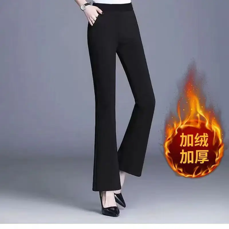 ارتفاع الخصر مايكرو متوهج السراويل النسائية الربيع الصيف رقيقة دعوى السراويل زائد حجم السراويل السوداء المرنة TT349 #1