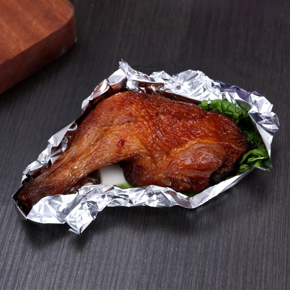 1 Roll Disposable Baking Tinfoil Thickened Shapeable Tin Foil Wrapper Leak-proof Food Grade Aluminum Foil Paper Roll Air Fryer