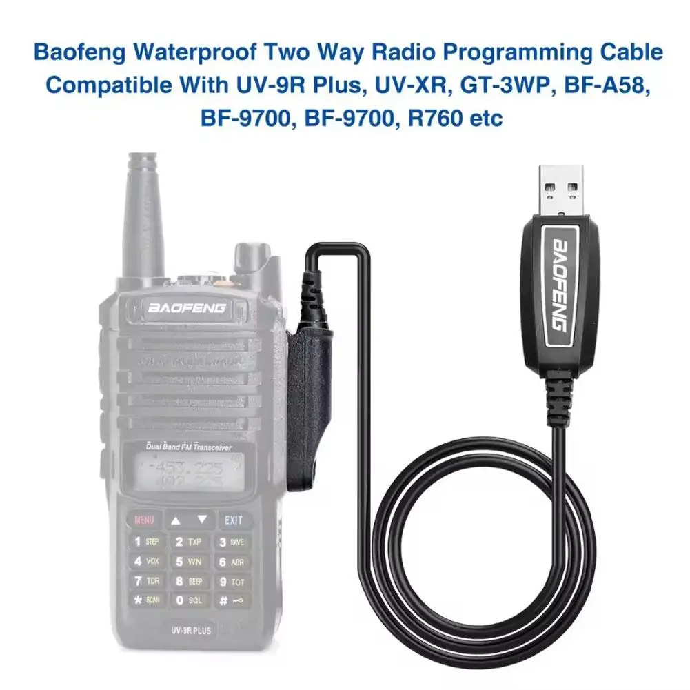 

For Baofeng UV5R/888s UV-3R+ Programming Cable K-head CD Data Frequency Cable Portable Walkie-talkie Cable Drive Write USB G6E6