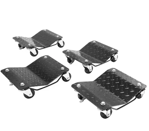 

Усиленные ролики для колес автомобиля с ручкой для переноски, 4 шт., грузоподъемность 2722 кг, с противоскользящей износостойкой поверхностью