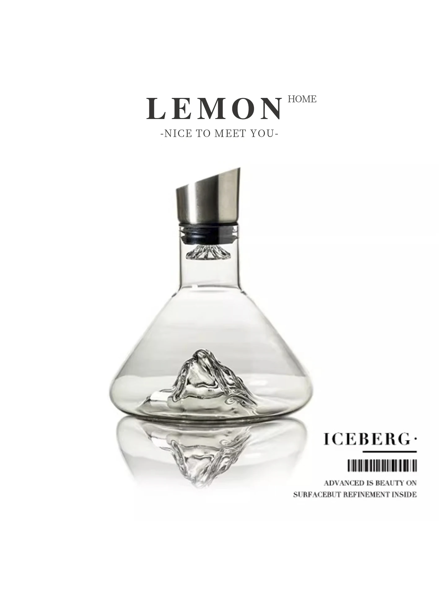 

High-End Crystal Wine Decanter Quick Pouring Red Wine Glasses Lemon Home Luxury Iceberg Wine Serving Set for Commercial Use