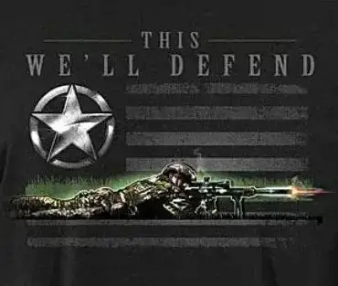 This We'll Defend. US Army Star American Flag T-Shirt 100% Cotton O-Neck Short Sleeve Summer Casual Mens T-shirt Streetwear