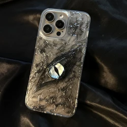 Simple smoky halo eye three-dimensional iPhone 15Pro case iphone 14promax advanced sense 13Promax new 12Pro transparent
