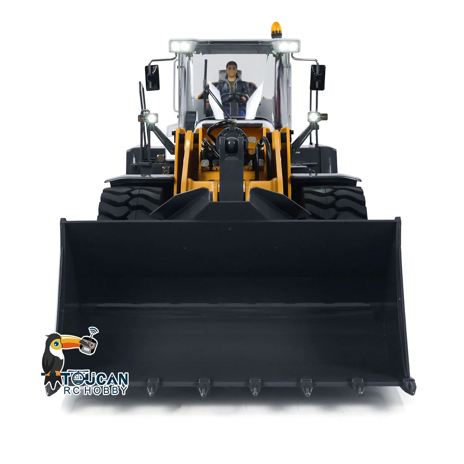 XDRC 580 1/14 Painted Assembled Hydraulic RC Metal Wheeled Loader ST8 Remote Control with Sound Light Set Toy Car Model