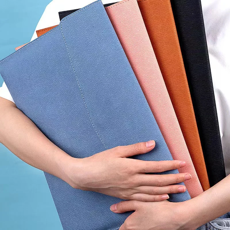 B-SHAMO Leather Portfolio with Snap Closure A4 Waterproof File Folder Large-Capacity Office Envelope Storage Case Document Bags