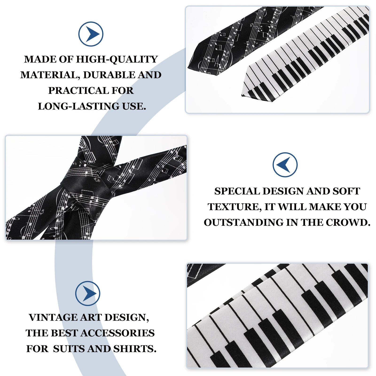 

2Pcs Zebra Leopard Pattern Necktie Premium Comfortable Holiday Party Festival Tie Supplies Unique Design Neckwear