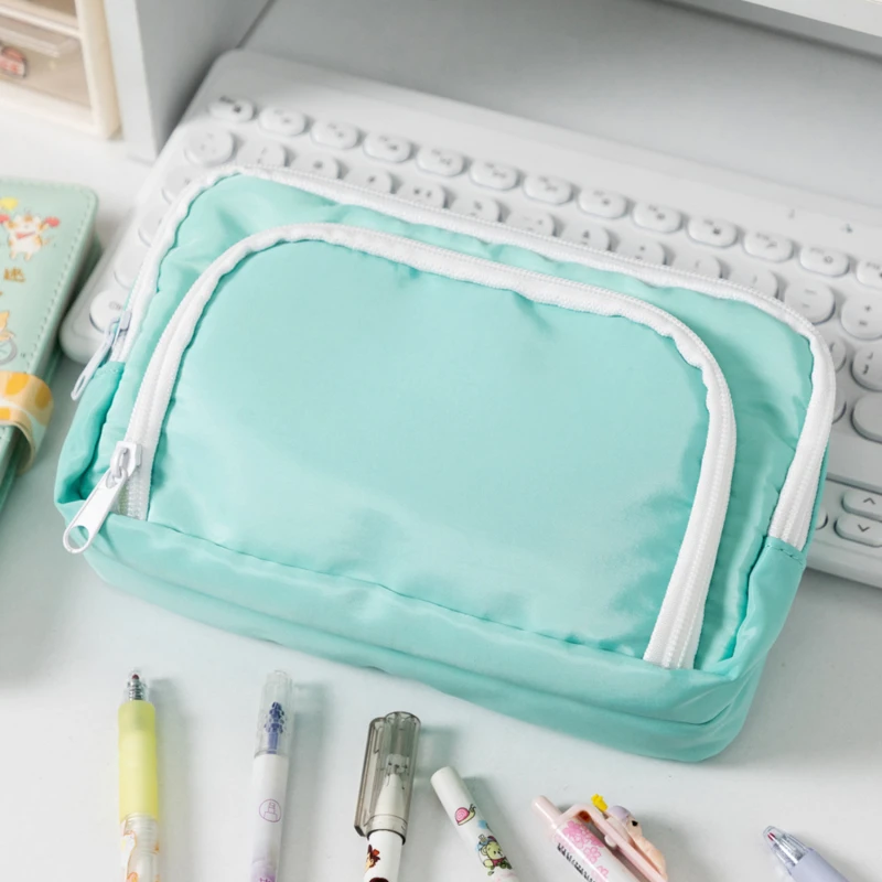 Pencil Case Large Capacity Pencil Pouch Cosmetic Bags Portable Gift For Office School Girl Boy Office Storage Supplies