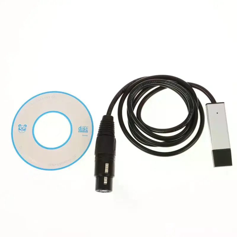USB To DMX Interface Adapter Cable For Stage Disco Moving Head Light Cable Computer PC Controller Signal Conversion