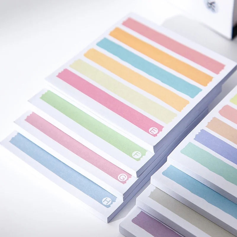 Sticky Note Memo Pad Creative Colorful Stripes Morandi Message Scheduler Paper Sticky Notes School Office Stationery Supplies