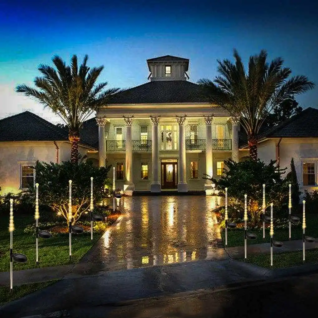 2 pezzi/set luci solari a pioggia che cadono luci della pioggia di meteoriti albero di Natale decorazione di Halloween festa di nozze