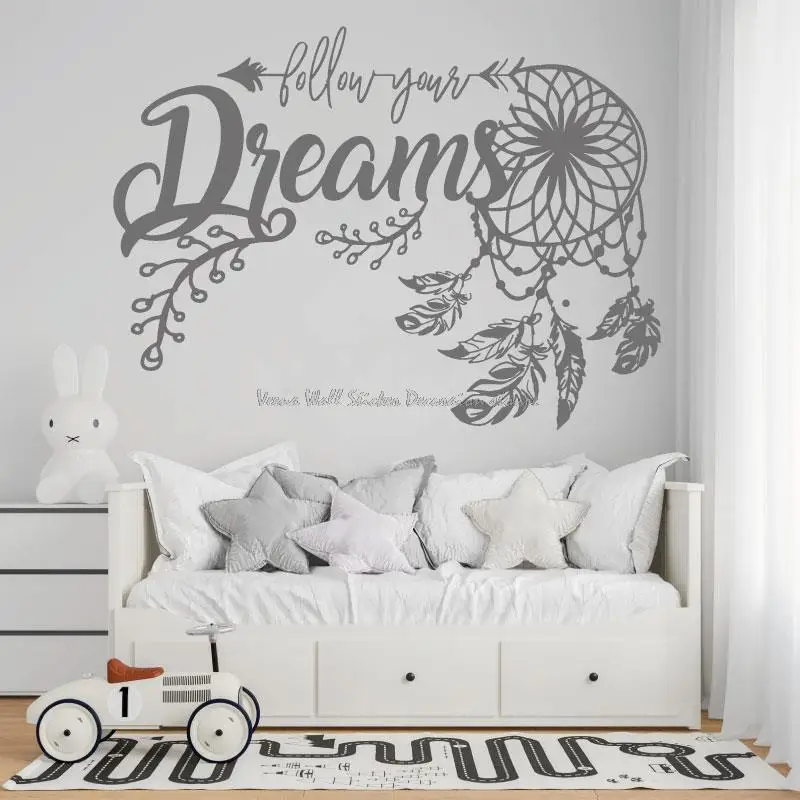Dreams Catcher Wall Sticker Amulet Tribal Boho Bird Feather Home Dress Up Boys Girls Kids Room Bedroom Decor Vinyl Wall Stickers