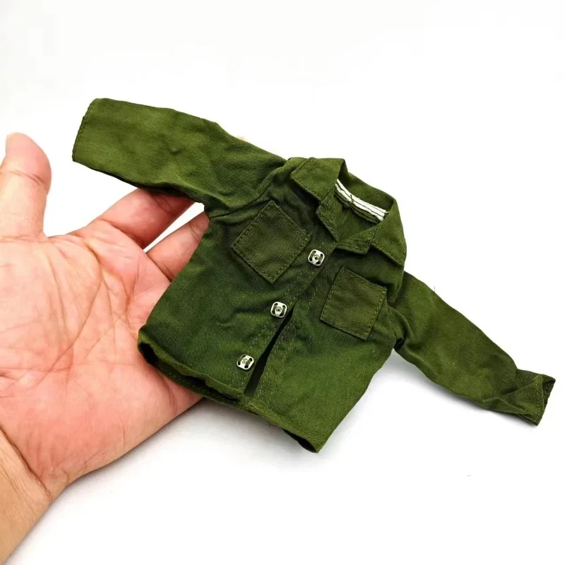 1/6 Scale Army Green Long Sleeves Shirt Casual Shirt Clothes Model for 12\'\' Male Solider Action Figure Body Display Toys