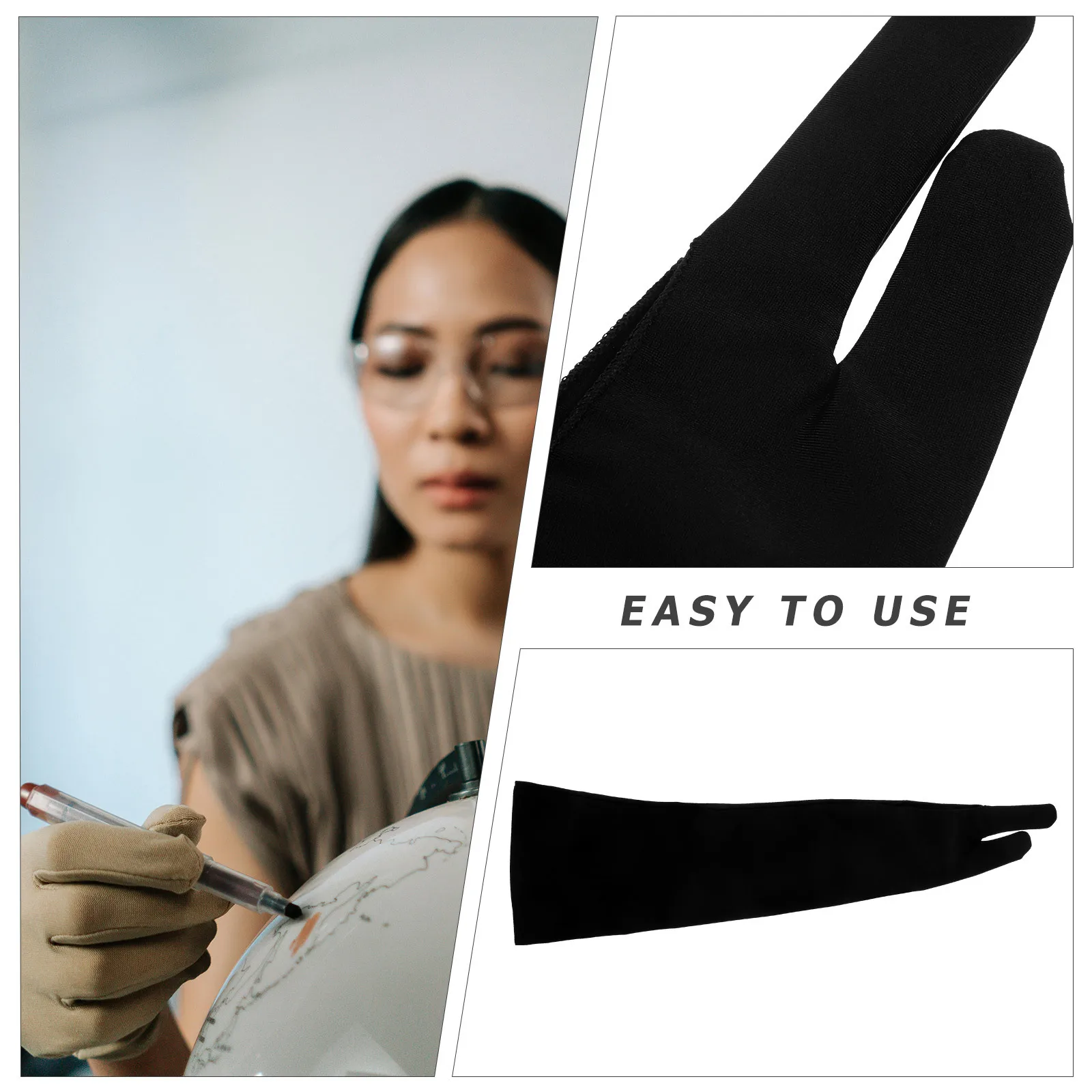 قفاز رسم رقمي، أداة فنية بإصبعين لعرض اللوحي والقلم، تحكم سلس، دقة تدعم ساعات طويلة، إبداعية #5