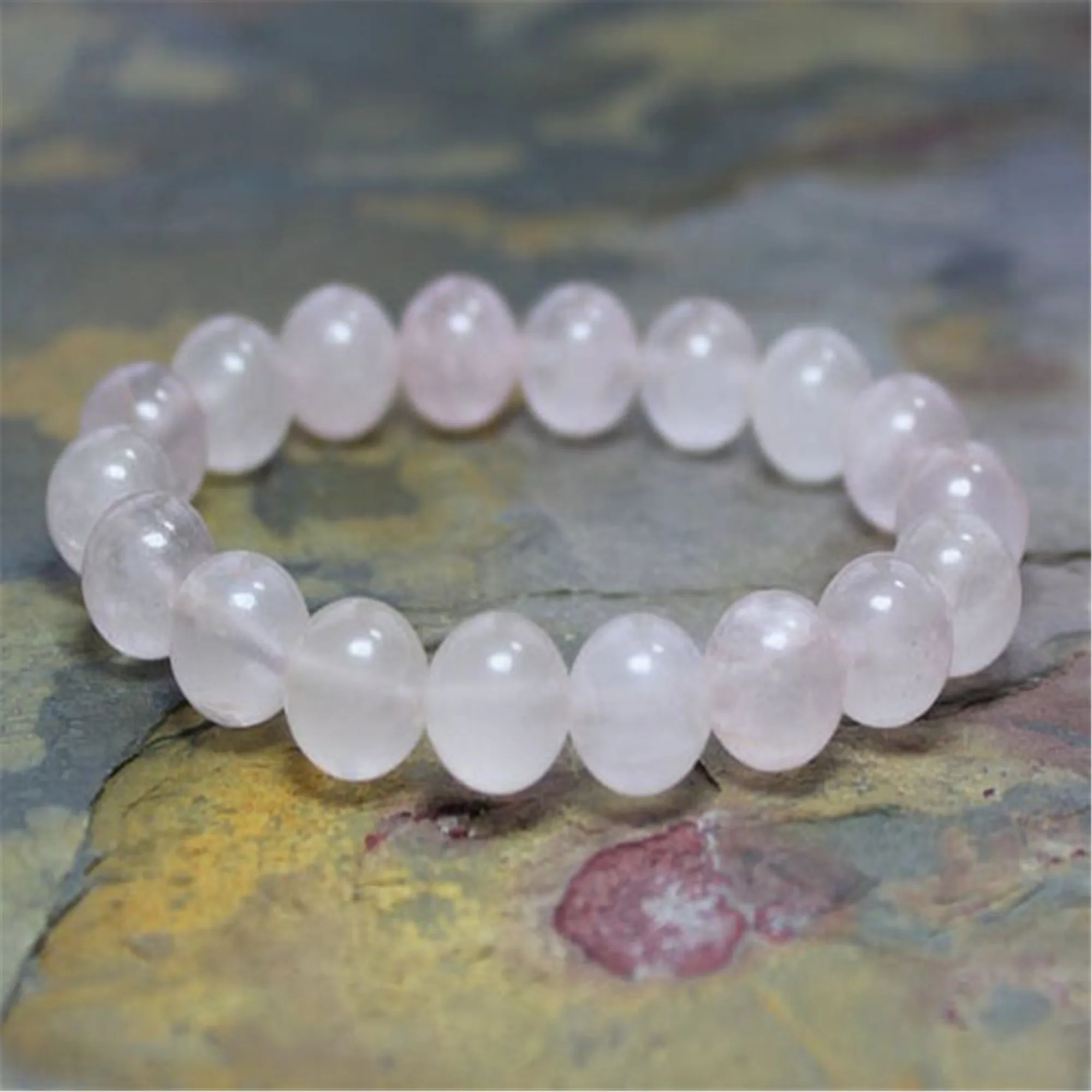 Natural Rose Quartz Mala Bracelet Men's Party Artisan Women Eco-Friendly Unisex Prayer