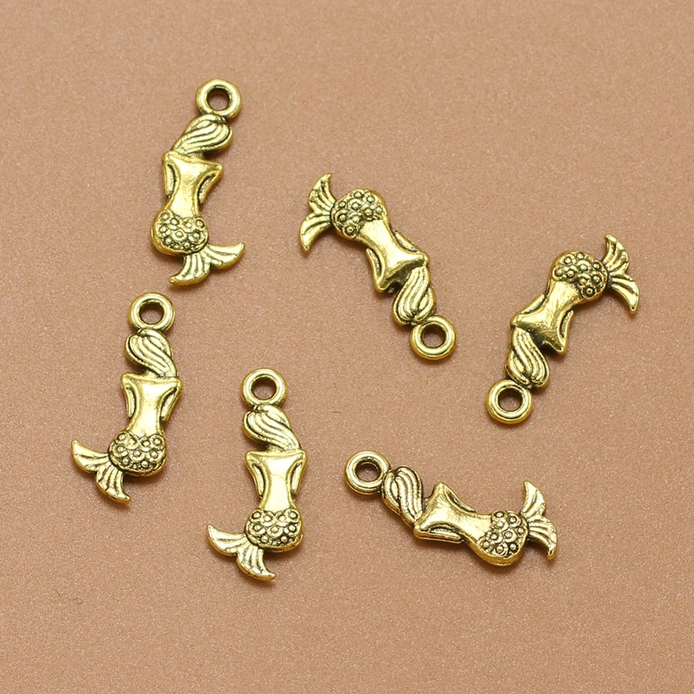 

20 Pcs Retro Mermaid Pendant Jewelry Making Pendants Alloy Charm DIY Charms Vintage