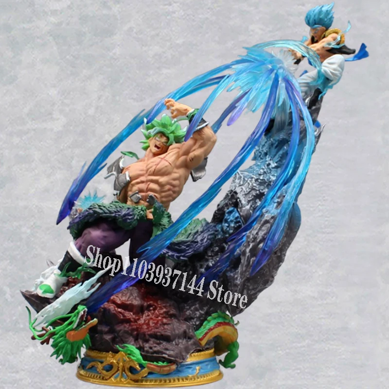 

19.5cm Anime Dragon Ball Action Figurine Broly Statue Battle Gogeta Figure Super Saiyan Blue Figures Model PVC Collection Toy