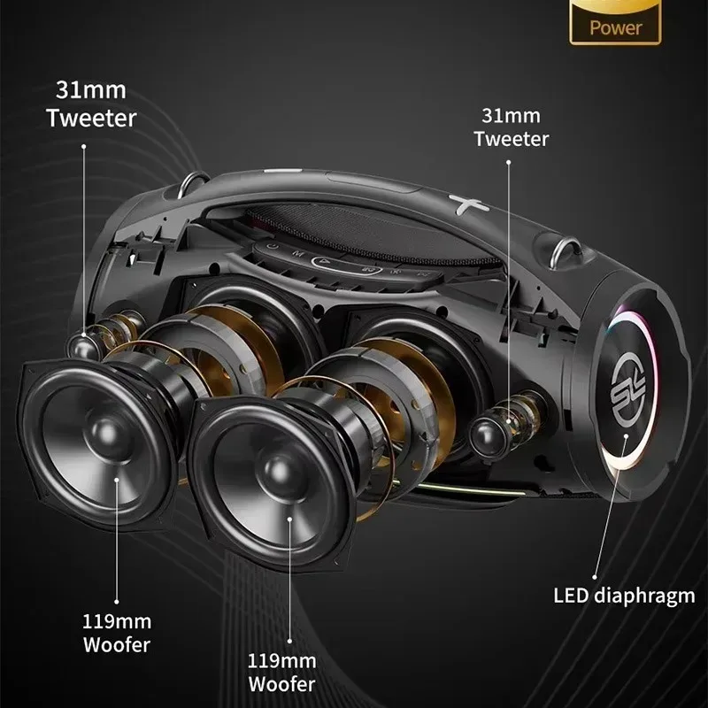 SODLK S1615 200W Altavoz Bluetooth profesional al aire libre impermeable portátil inalámbrico Karaoke estéreo envolvente Subwoofer con micrófono
