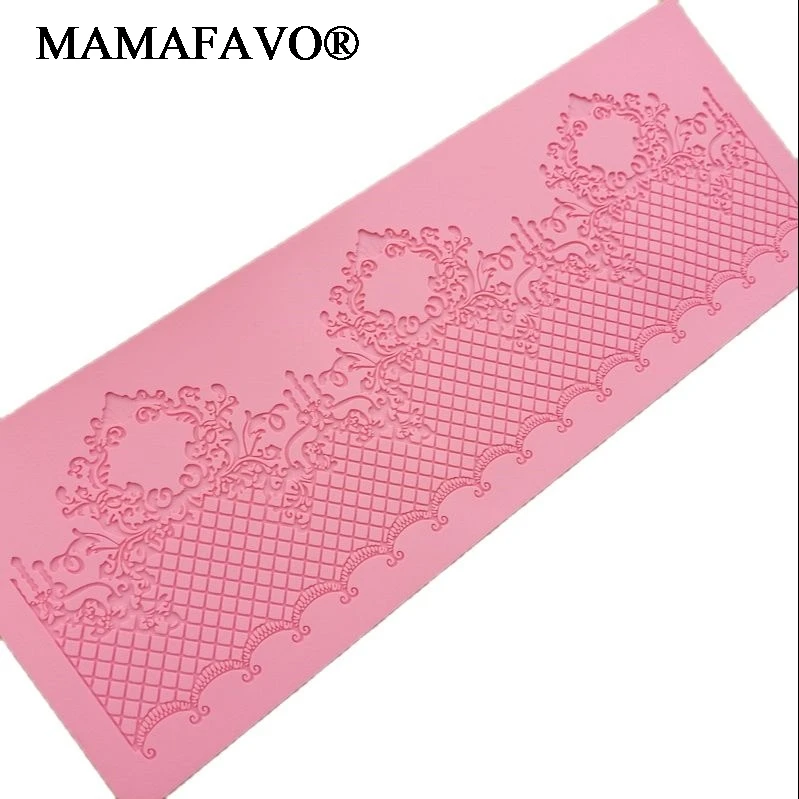 Lace Jewellery Wedding Cake Silicone Beautiful Lace Fondant Mold Mousse Sugar Craft Icing Mat Pad Pastry Baking Pad Tool K640