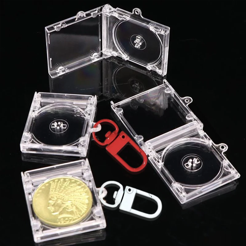 Blank Album Mini CD Case Key Chain CD Player Keyring For DIY Backpack Hanging Decor